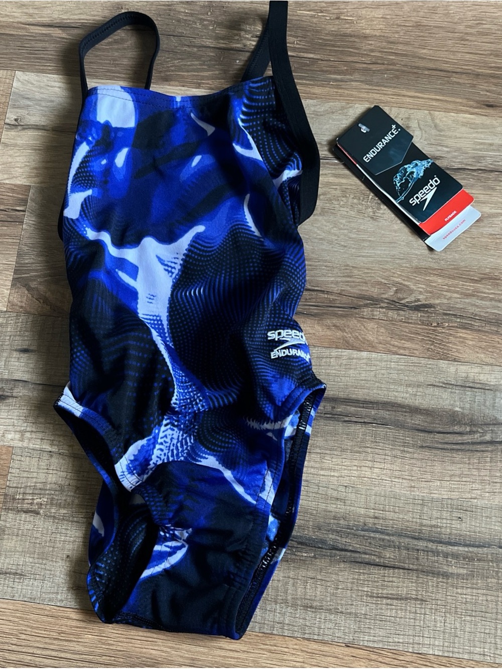 New Speedo Size 20 Girls Swimsuit One Piece Endurance+ FlyBack Blue Racing Cut